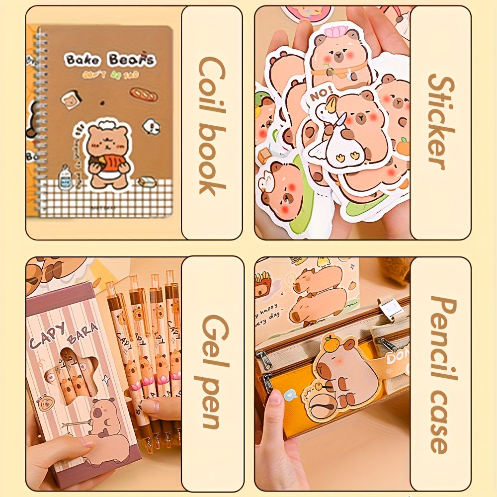 Capybara kawaii Set
