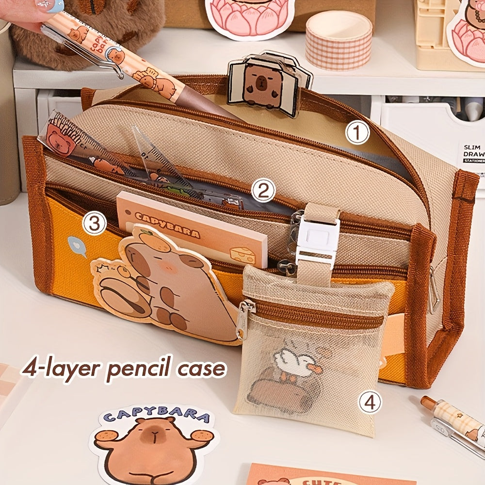 Capybara kawaii Set