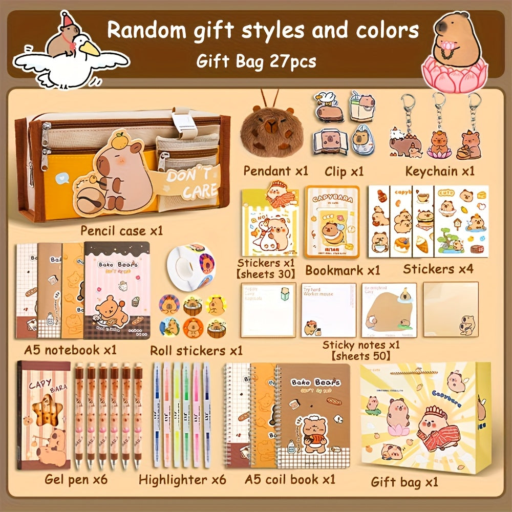 Capybara kawaii Set