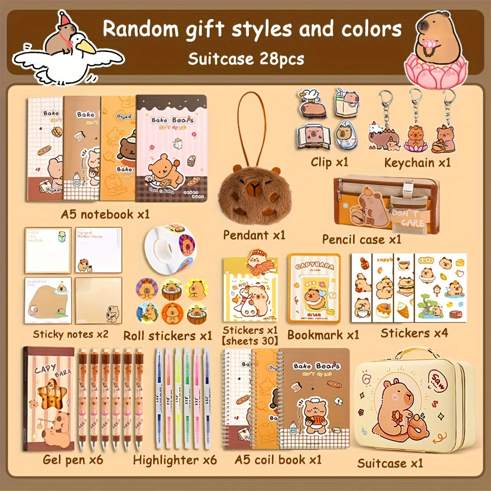 Capybara kawaii Set