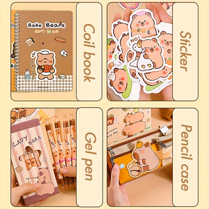Capybara kawaii Set
