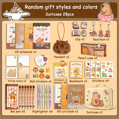 Capybara kawaii Set